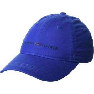Tommy Hilfiger Men's Waterloo Blue Cotton Logo Adjustable Imported Baseball Cap